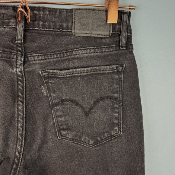 Levi's Womens 711 Skinny Black Denim Jeans Stretch Cotton Blend Size 26 - Picture 3 of 7